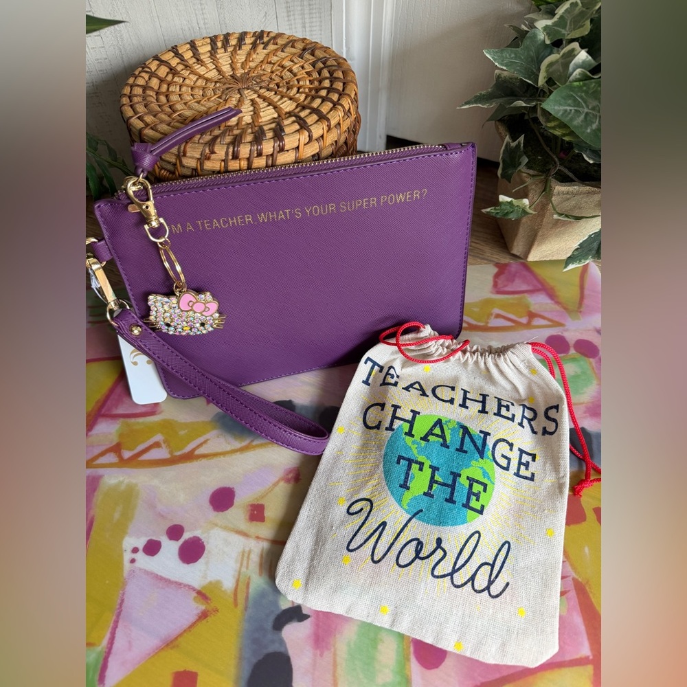 Teacher Appreciation Bundle - Wristlet, Hello Kitty Bag Charm & Pouch w/Gifts - Picture 8 of 8
